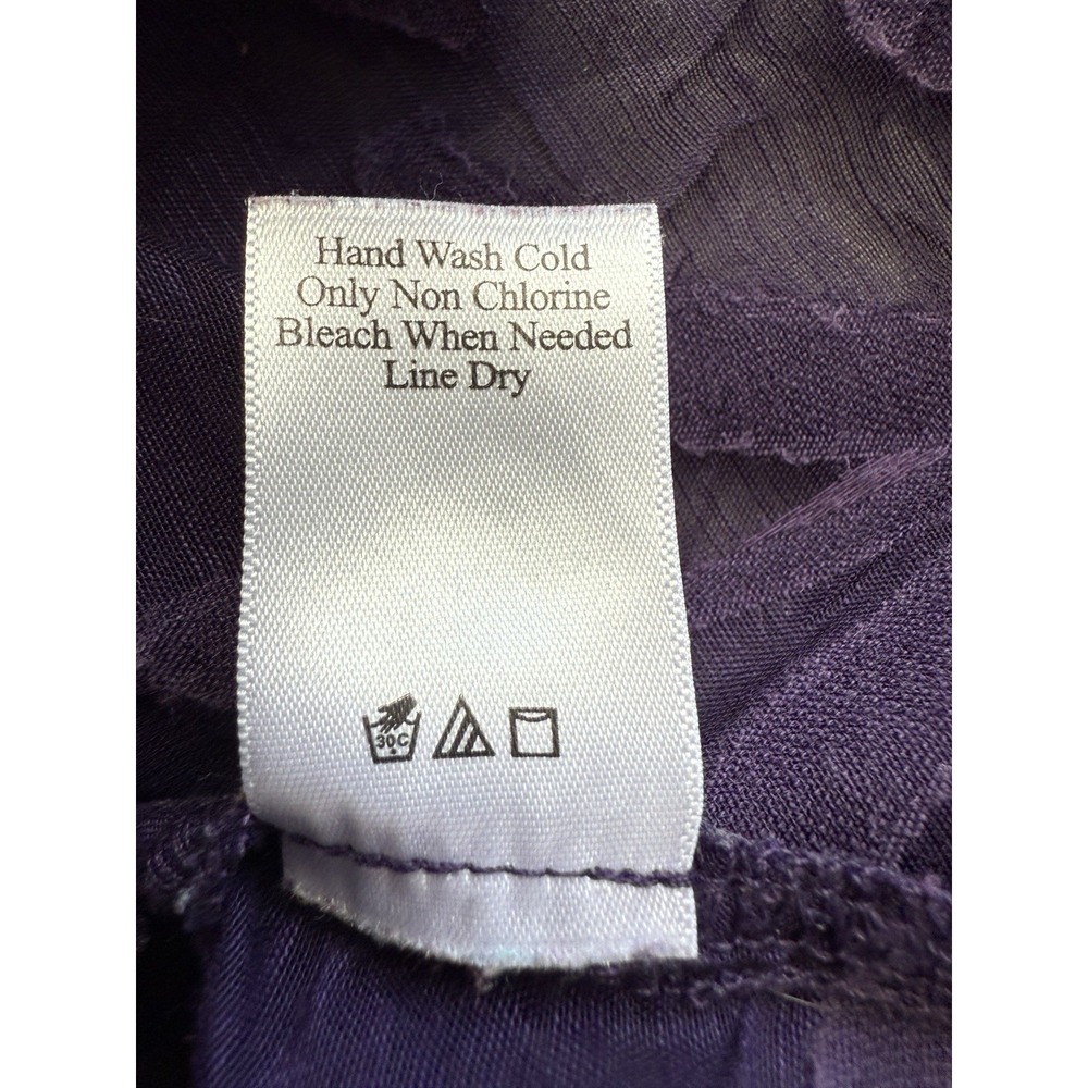 Coldwater Creek Women's XL (18) Purple Sheer Embroidered Button-up Blouse Plus - Picture 14 of 14